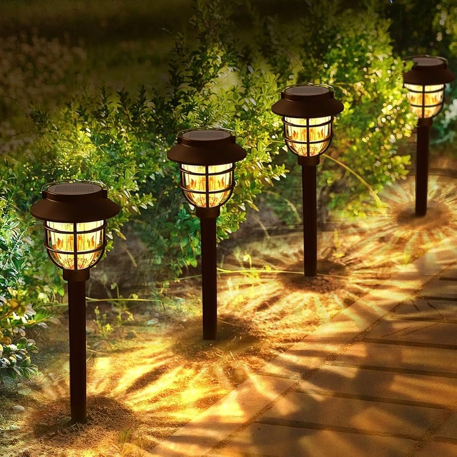 10 Pack Solar Pathway Lights Outdoor Bright Solar Powered Garden Light With 3000K Warm LED Auto On Off Waterproof Path Lights Decorative Landscape Lighting For Yard Patio Walkway Driveway Amazon
