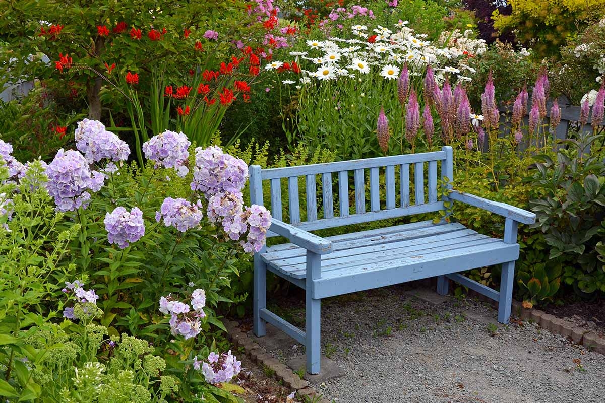 garden bench landscaping ideas