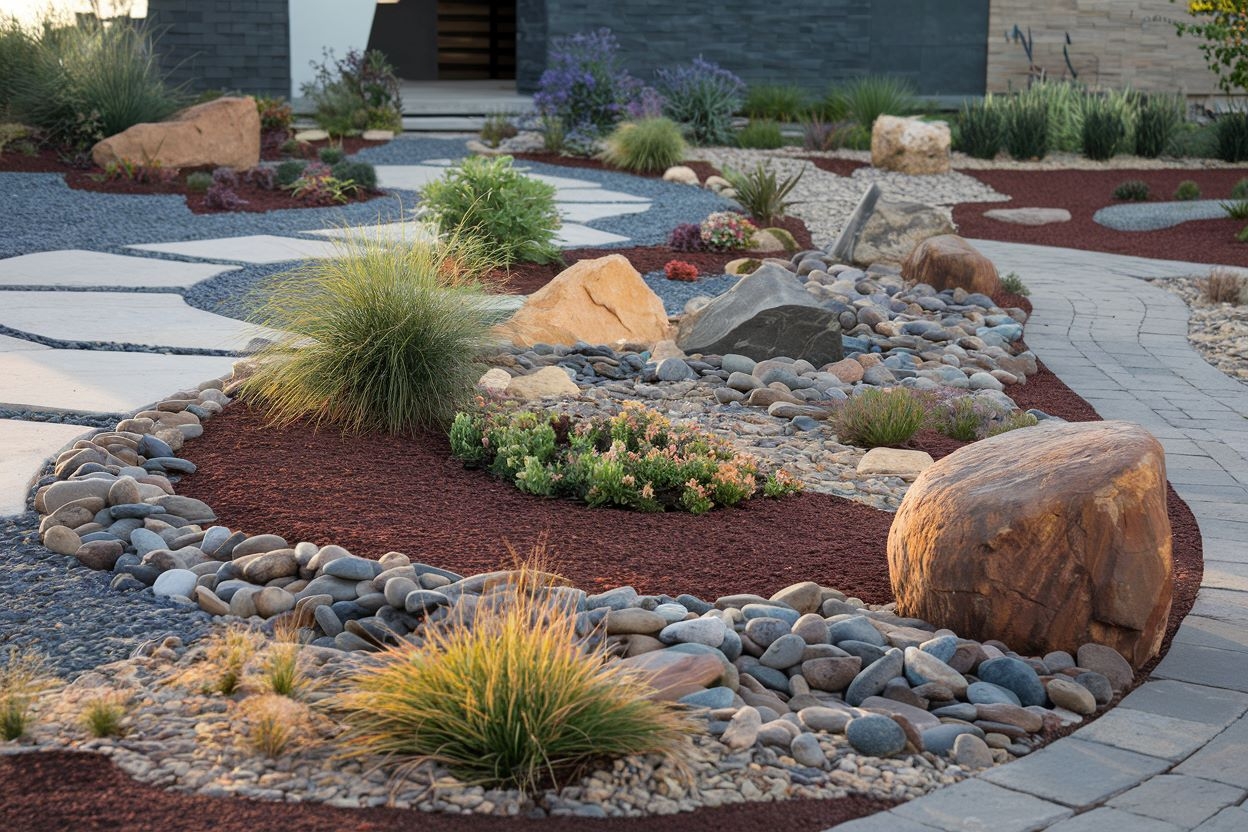15 Creative Front Yard Landscaping Ideas With Rocks No Grass GWS Masonry Home Improvement