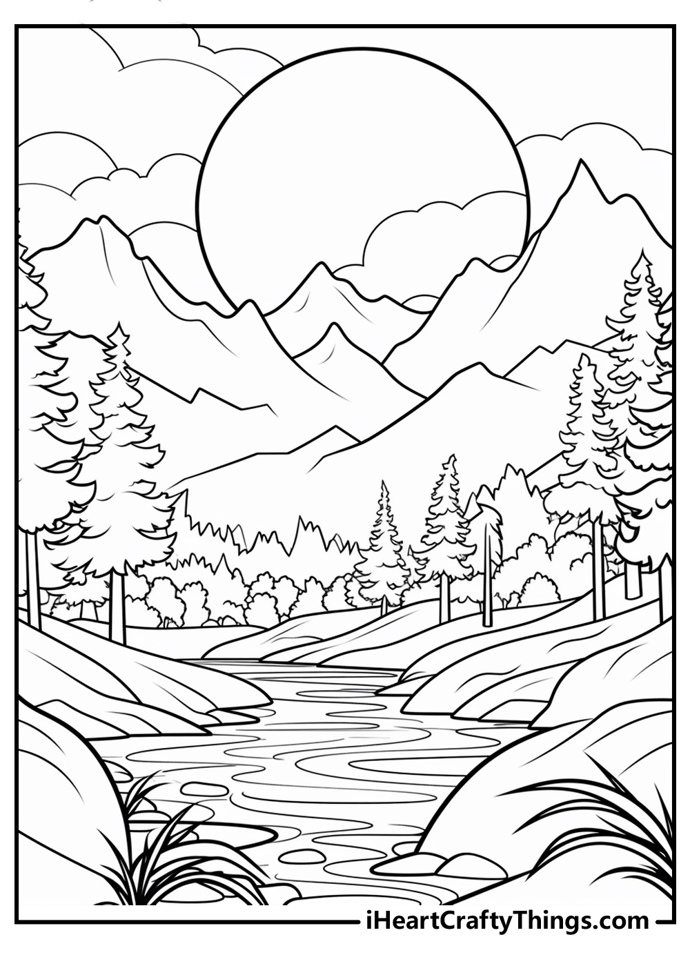 landscape coloring sheets