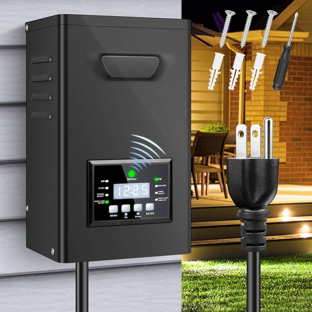 150W Low Voltage Landscape Transformer Landscape Lighting Transformer With Timer And Photocell Sensor 120V AC To 12V 15V AC Outdoor Weatherproof Low Voltage Transformers For Landscape Lighting Amazon Tools Home Improvement
