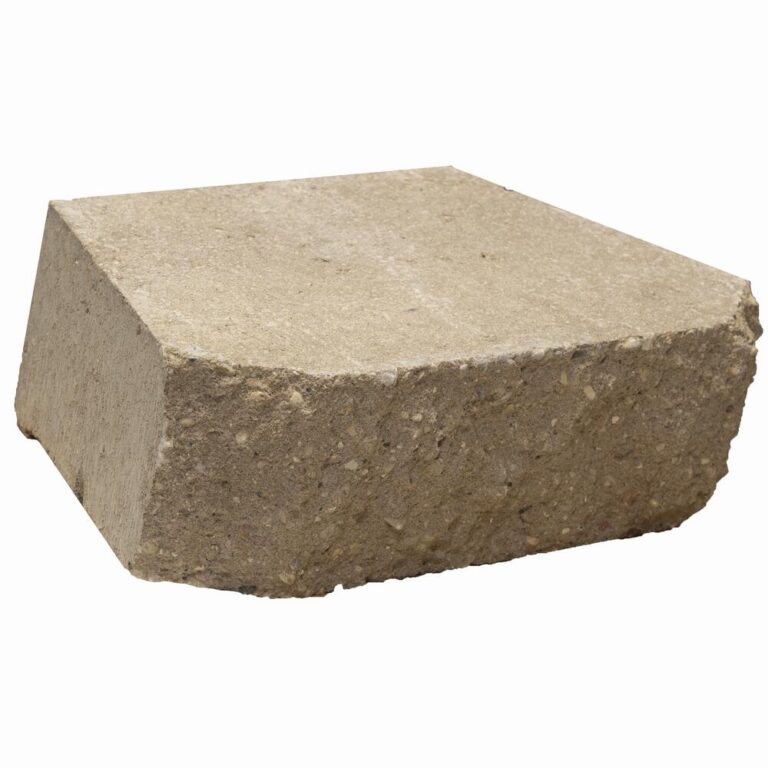 3 1 2 X 11 1 2 Tan Crestone Beveled Retaining Wall Block At Menards