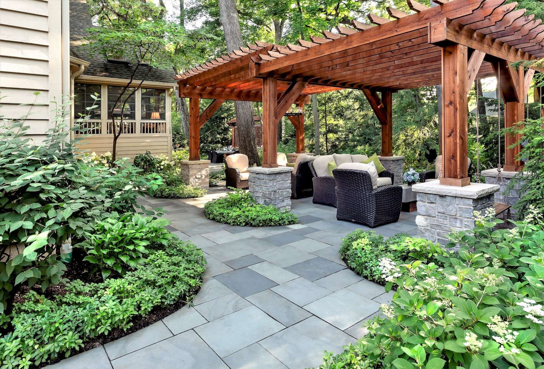 landscaping around patio