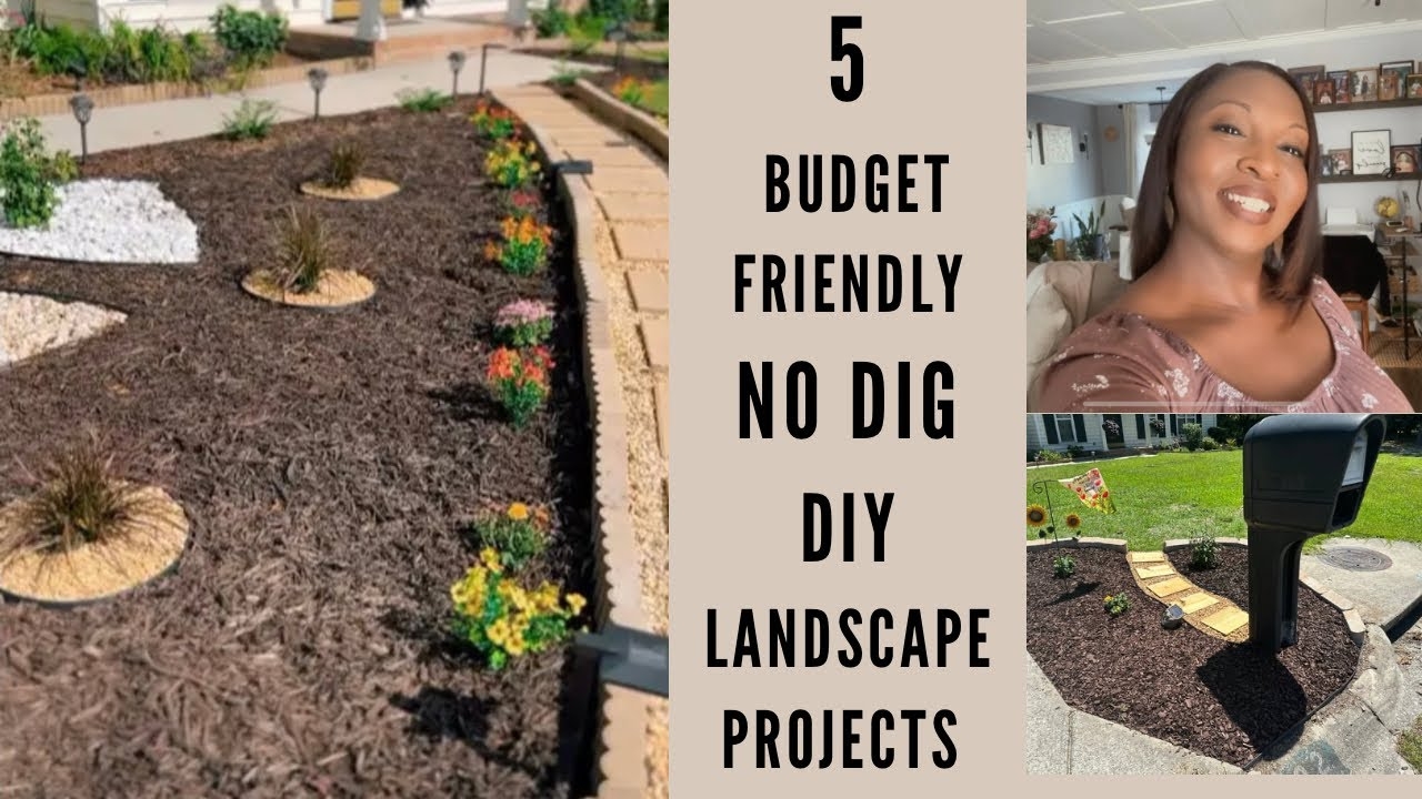 5 NO DIG Budget Friendly DIY Landscaping Projects Spring Outdoor Makeovers YouTube