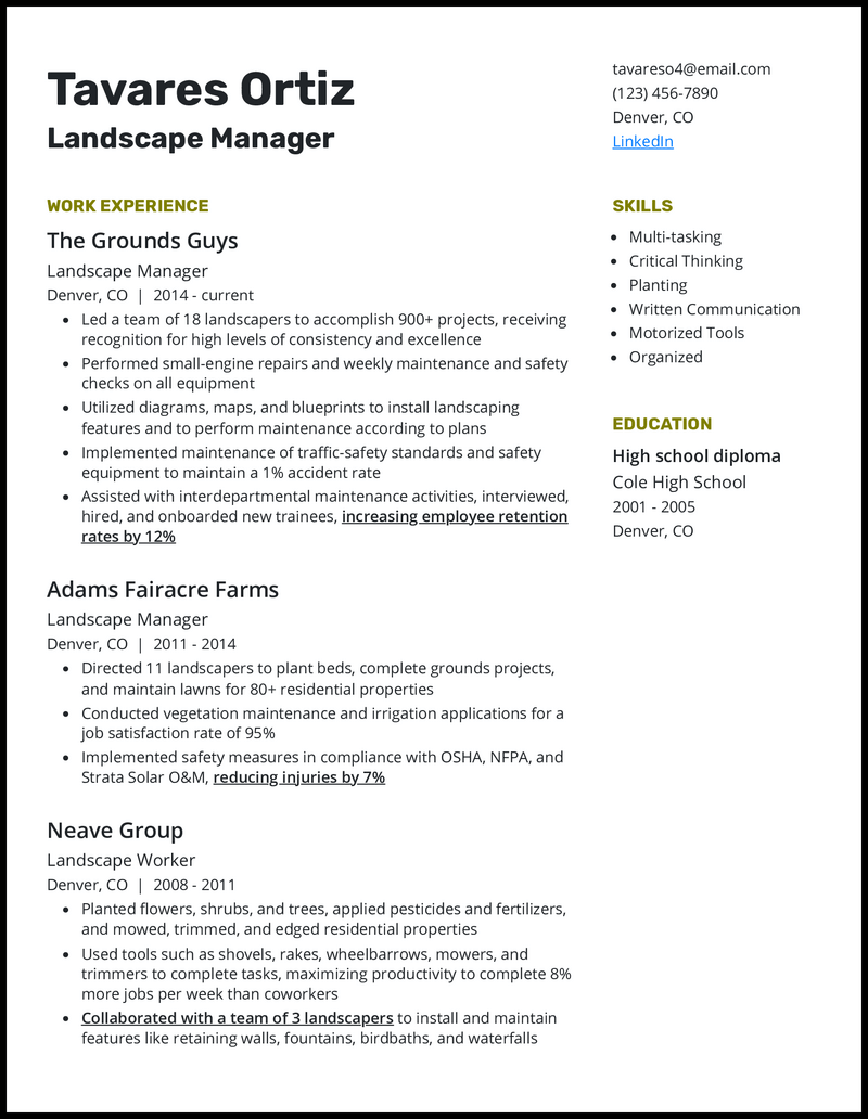 9 Landscape Worker Resume Examples Templates 