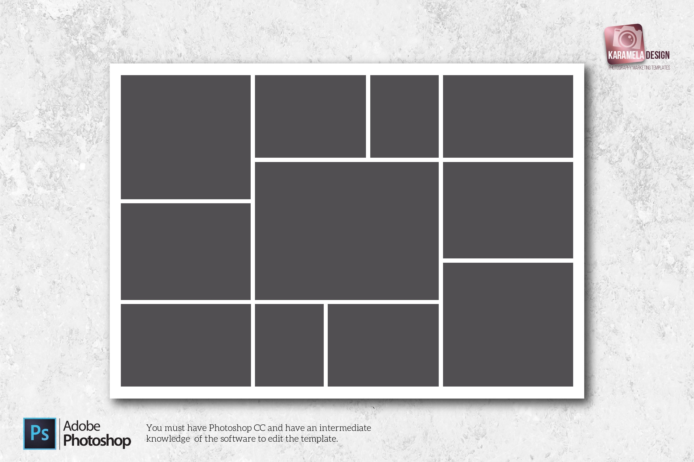 A4 Landscape Photo Collage Templates Photoshop Templates For Photographers Digital Collage Board Etsy Norway