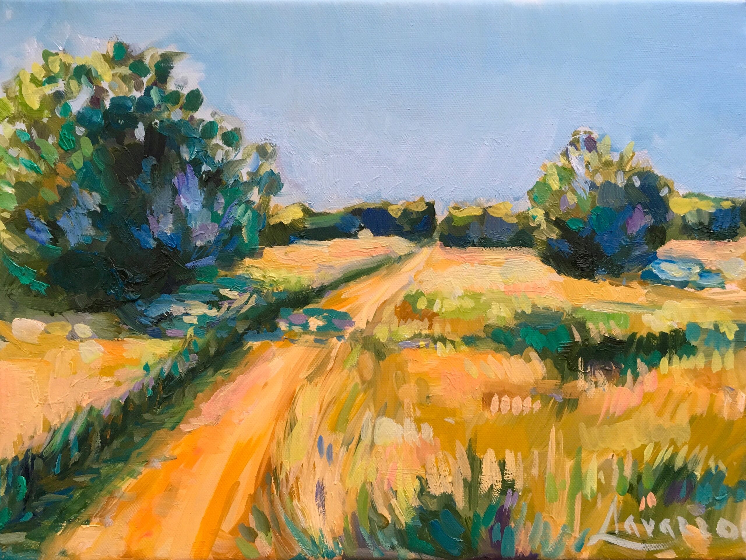 Abstract Landscape Painting Yellow Fields And Trees Small Artwork Contemporary Wall Art 16 x12 Nature Art Original Oil Painting Road Etsy Sweden