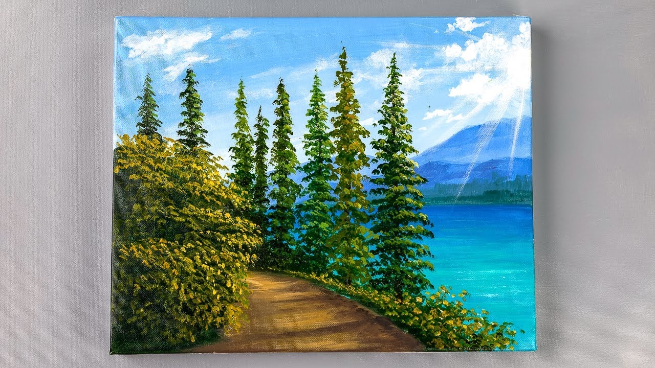 Acrylic Landscape Painting Painting Tutorial For Beginners YouTube