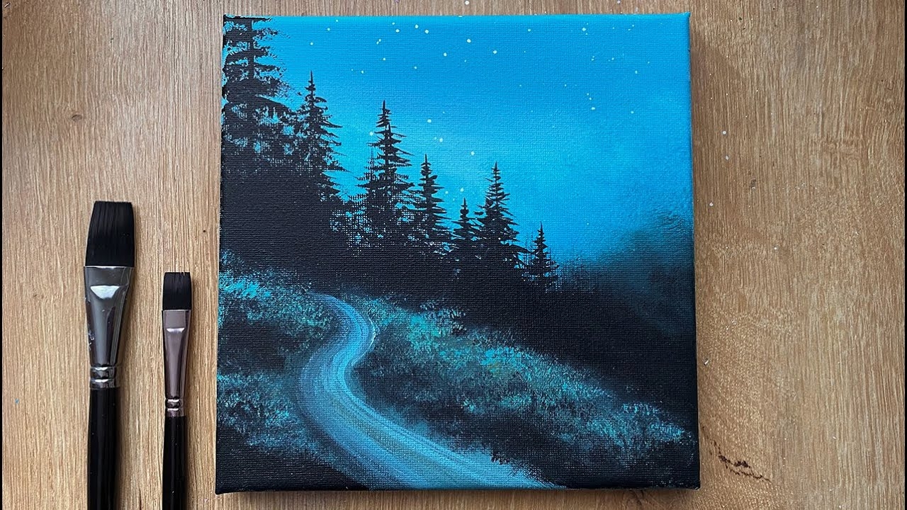 Acrylic Painting For Beginners Forest Landscape Easy Acrylic Tutorial YouTube
