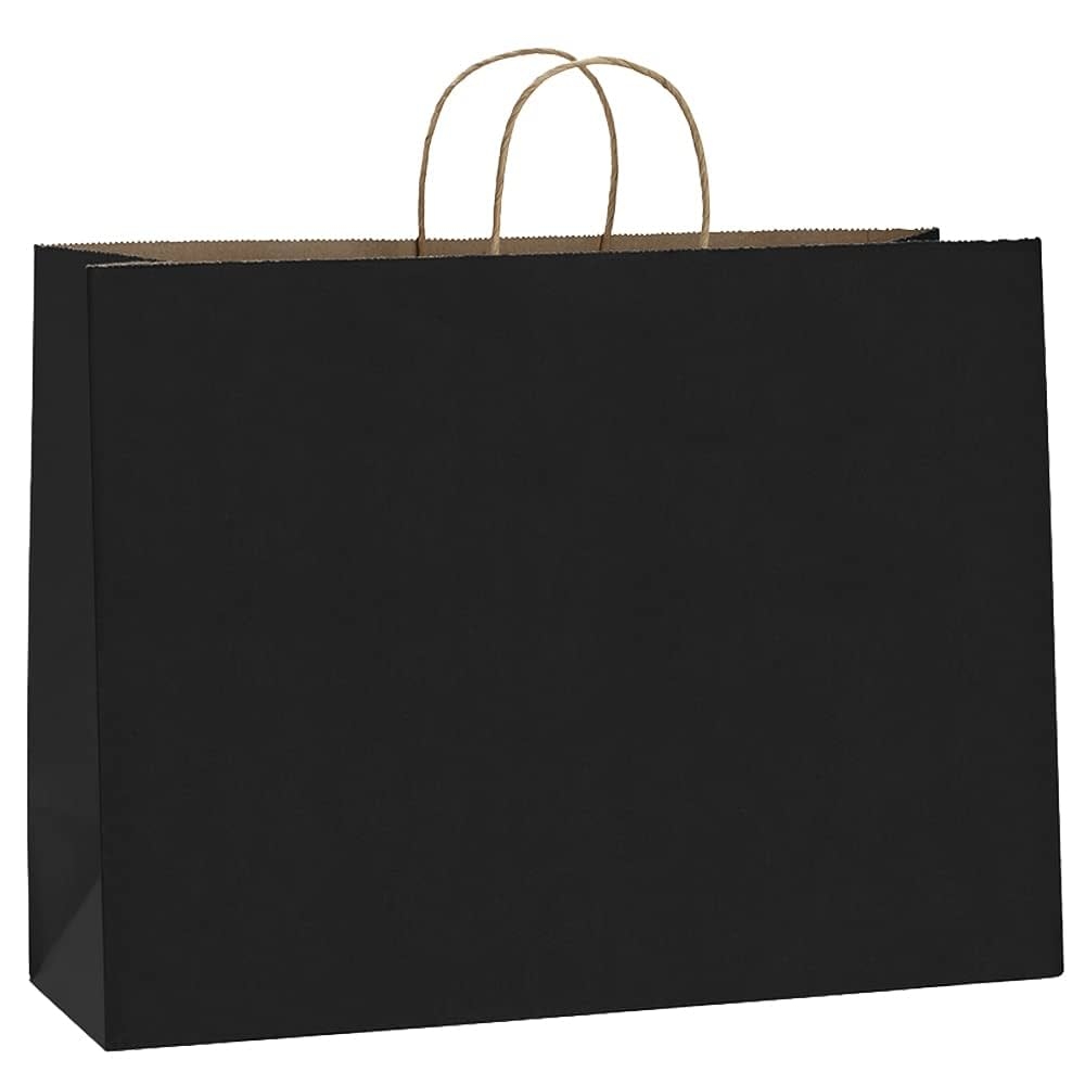 Amazon BagDream 16x6x12 Inches 50Pcs Black Kraft Paper Bags With Handles Bulk Large Gift Bags For Shopping Grocery Retai Merchandise Party Favor Gifts Recyclable Paper Sacks Health Household