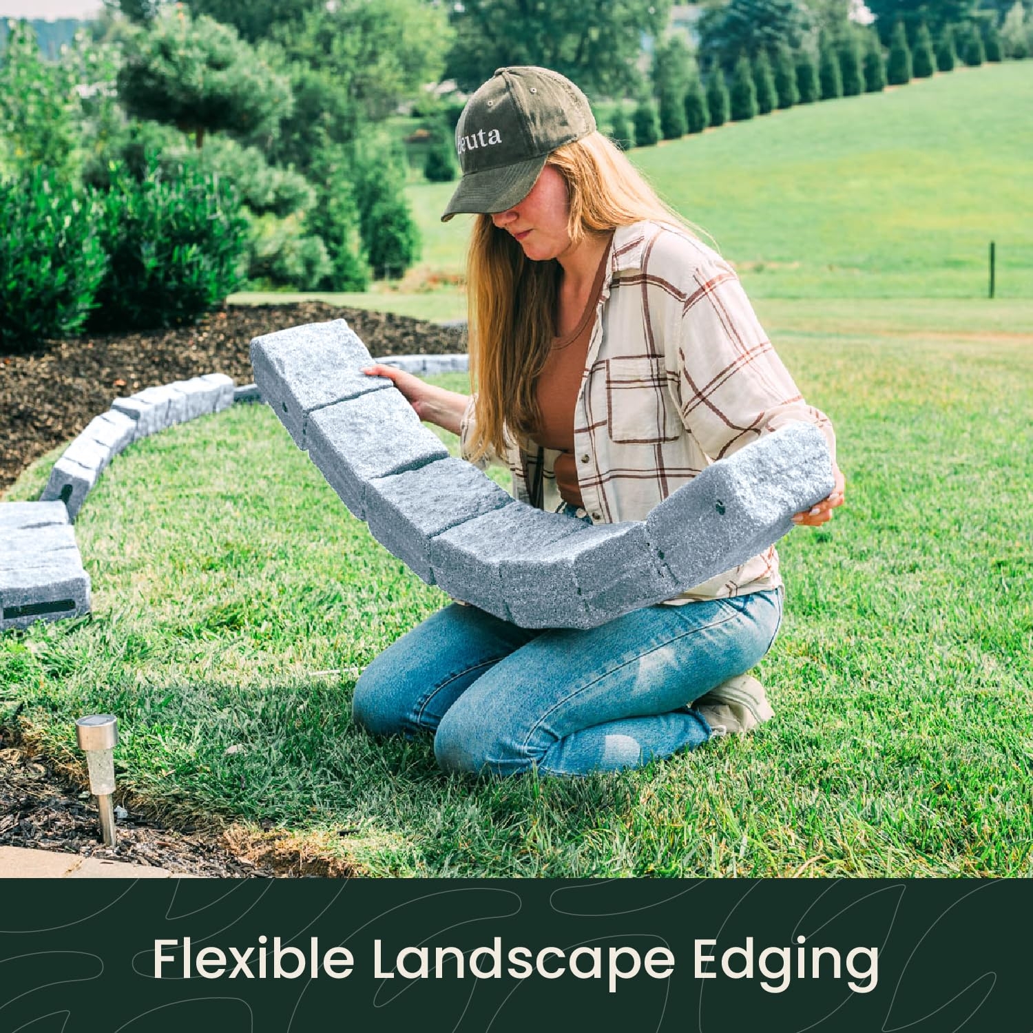 Amazon Beuta Landscape Edging Garden Edging Border Faux Stone Blocks For Lawn Edging Flower Beds Yard Edging 10 Pack Each Section Has 6 Blocks 48 L X