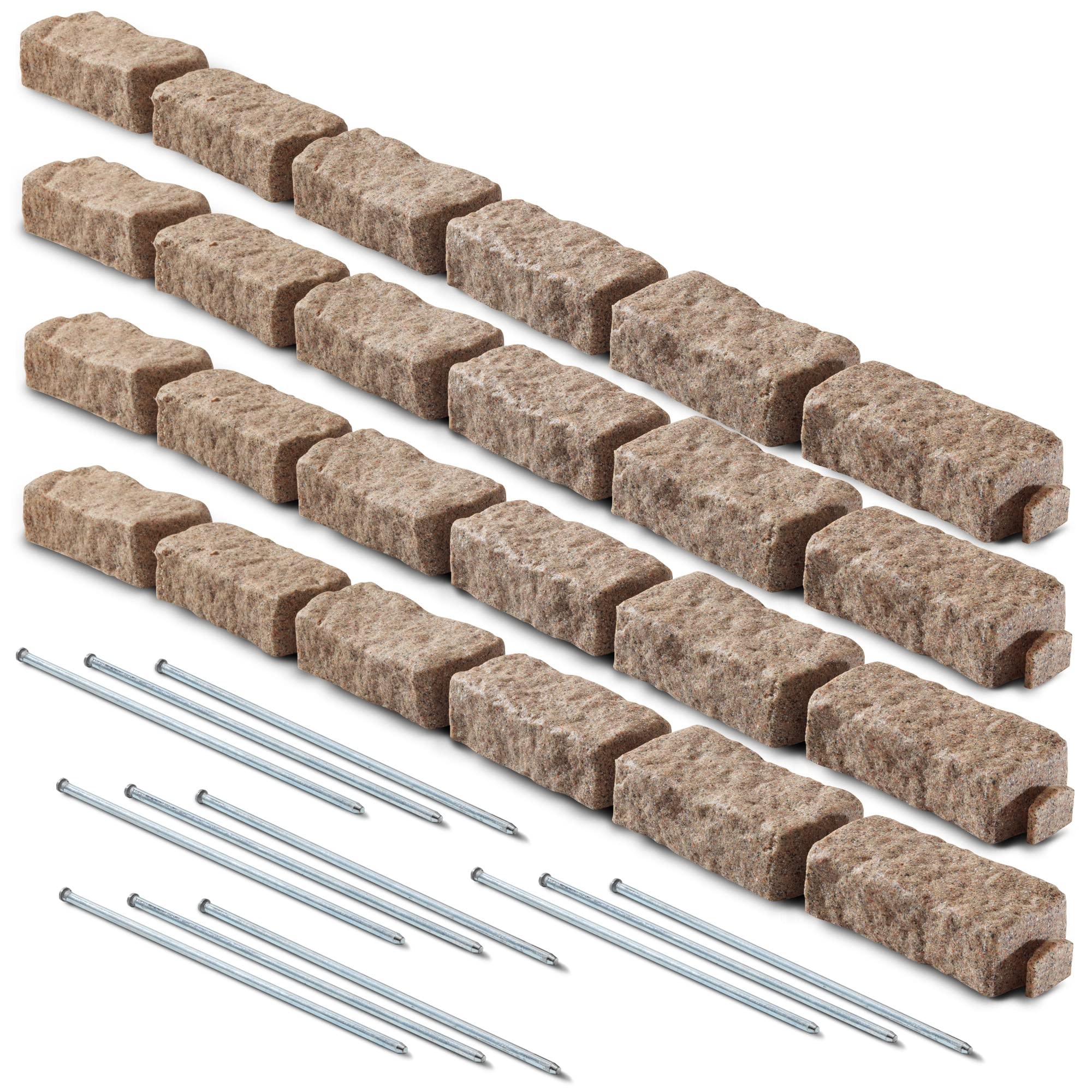 Amazon Beuta Landscape Edging Garden Edging Border Faux Stone Bricks For Lawn Edging Flower Beds Pathways Yard Edging 4 Packs Each Section Has 6 Bricks 48 L X