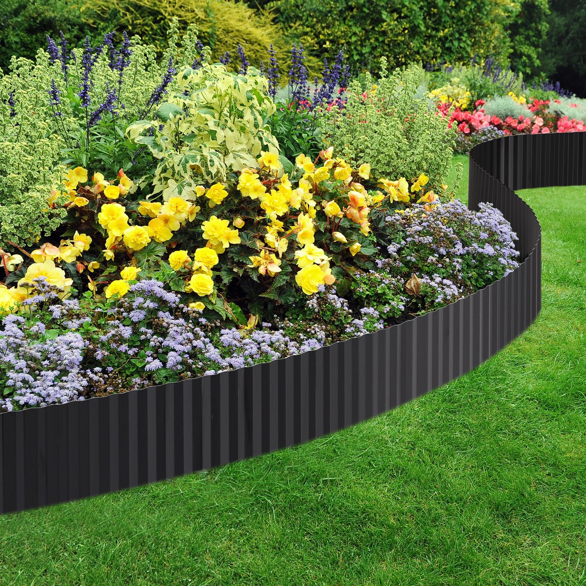Amazon Corrugated Metal Garden Edging 6 40Ft Durable Metal Landscape Edging Modern Corrugated Design For DIY Flower Beds And Landscaping Borders Black Patio Lawn Garden