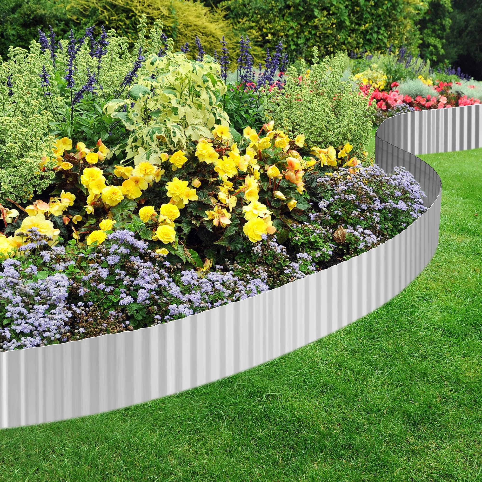 Amazon Corrugated Metal Garden Edging 6 40Ft Durable Metal Landscape Edging Modern Corrugated Design For DIY Flower Beds And Landscaping Borders Silver Patio Lawn Garden