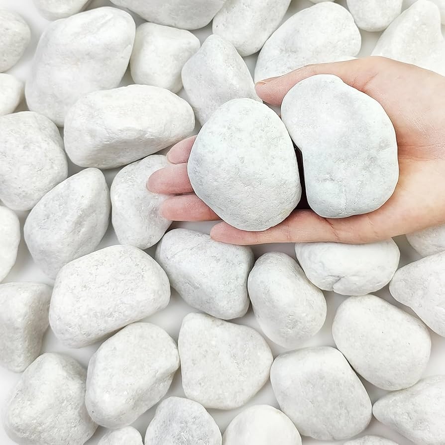 Amazon FANTIAN 20 Lbs White Rocks For Landscaping 2 3 Inch Large River Rocks Decorative Pebbles For Plants Indoor Vases Aquariums Gravel Crafting And Garden Pet Supplies