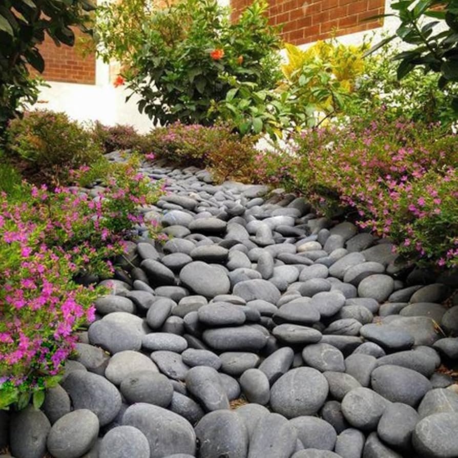 Amazon FANTIAN 40 Lbs Bulk Black River Rocks For Landscaping 3 4 Inch Mexican Beach Pebbles Decorative Black Stones For Planters Garden Fish Tank Walkways And Outdoor Decorative Stones Patio Lawn Garden