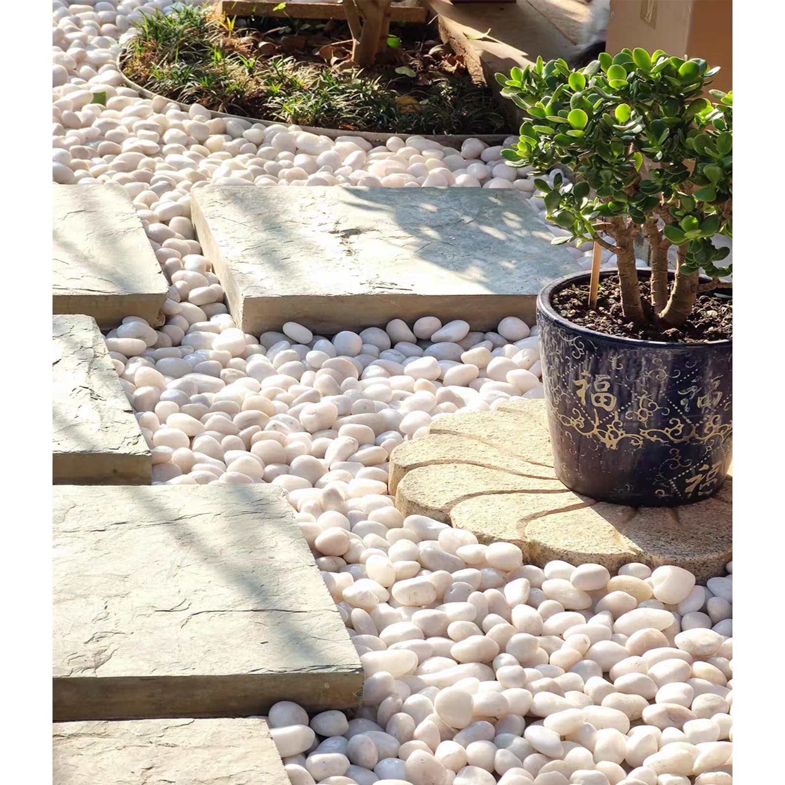 Amazon FANTIAN 40 Lbs Polished White River Rocks For Outdoor Landscaping 1 2 Inch Decorative White Pebbles For Plants Vase Terrarium White Stones For Planter Garden Rocks And Yard Paver Rocks Patio 