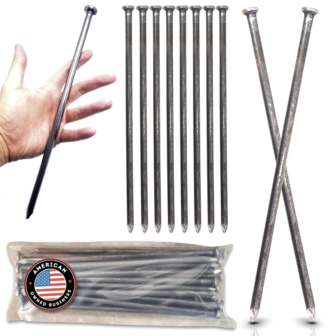 Amazon Heavy Duty 10 Count Round Metal Landscape Paver Edging Anchoring Spikes 12 Inch Length Bright Spike Timber Nail Tent Spike Camping Landscape More 10 Pack Industrial Scientific