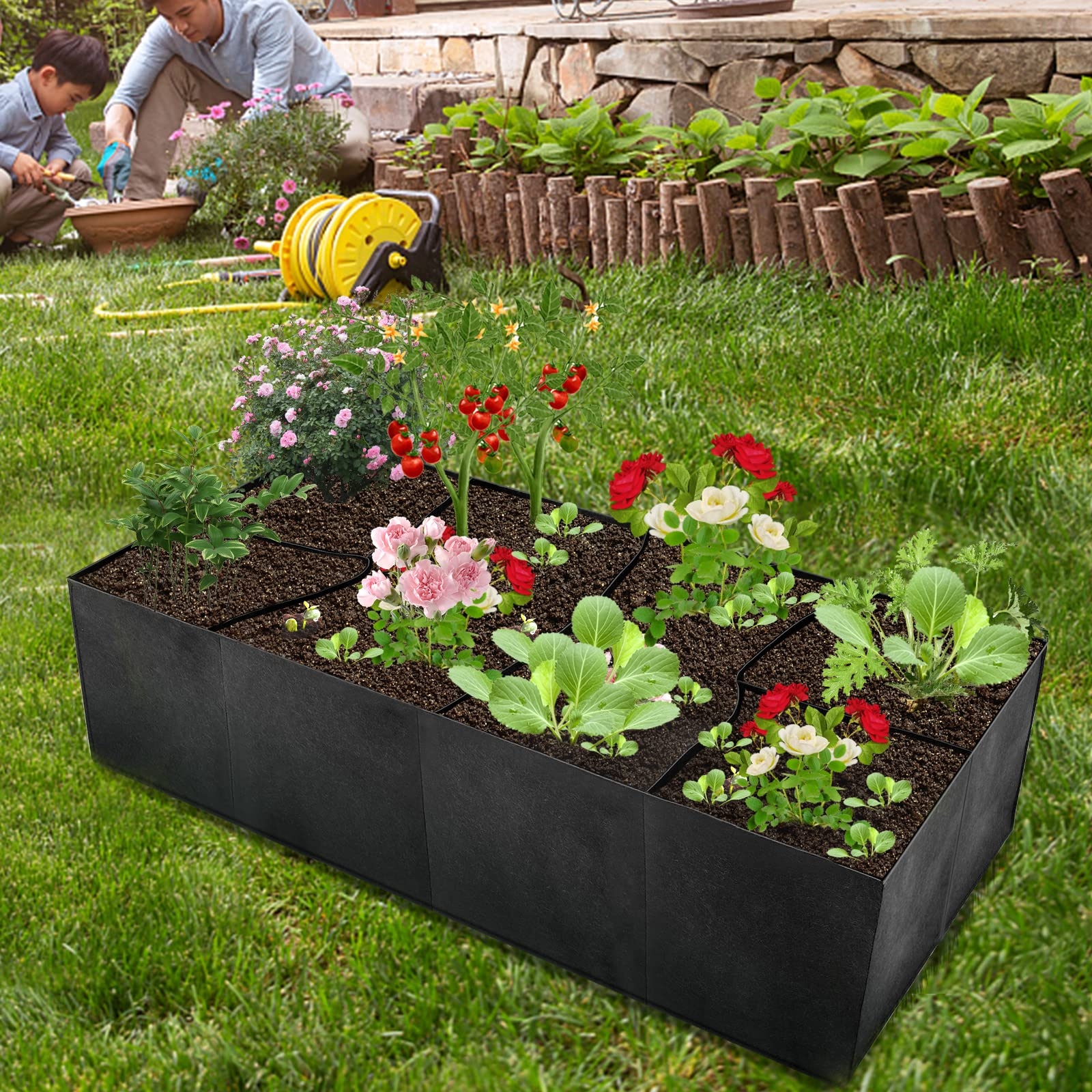 Amazon HYLOOD Fabric Garden Raised Bed Divided Raised Vegetable Bed Rectangle Planting Container Garden Boxes With 6 Holes For Plants Potato Flowers Black 35 4x70 9x11 8inch Patio Lawn Garden Amazon HYLOOD Fabric Garden Raised Bed Divided Raised Vegetable Bed Rectangle Planting Container Garden Boxes With 6 Holes For Plants Potato Flowers Black 35 4x70 9x11 8inch Patio Lawn Garden