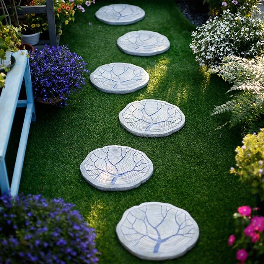 Amazon Innovz Heavy Duty D cor Stepping Stone 34 X 31 Cm Large Stepping Round Stones For Garden Veranda Porch Walkways Outdoor Lawn Landscaping Stones Color 6 Pack Patio Lawn Garden