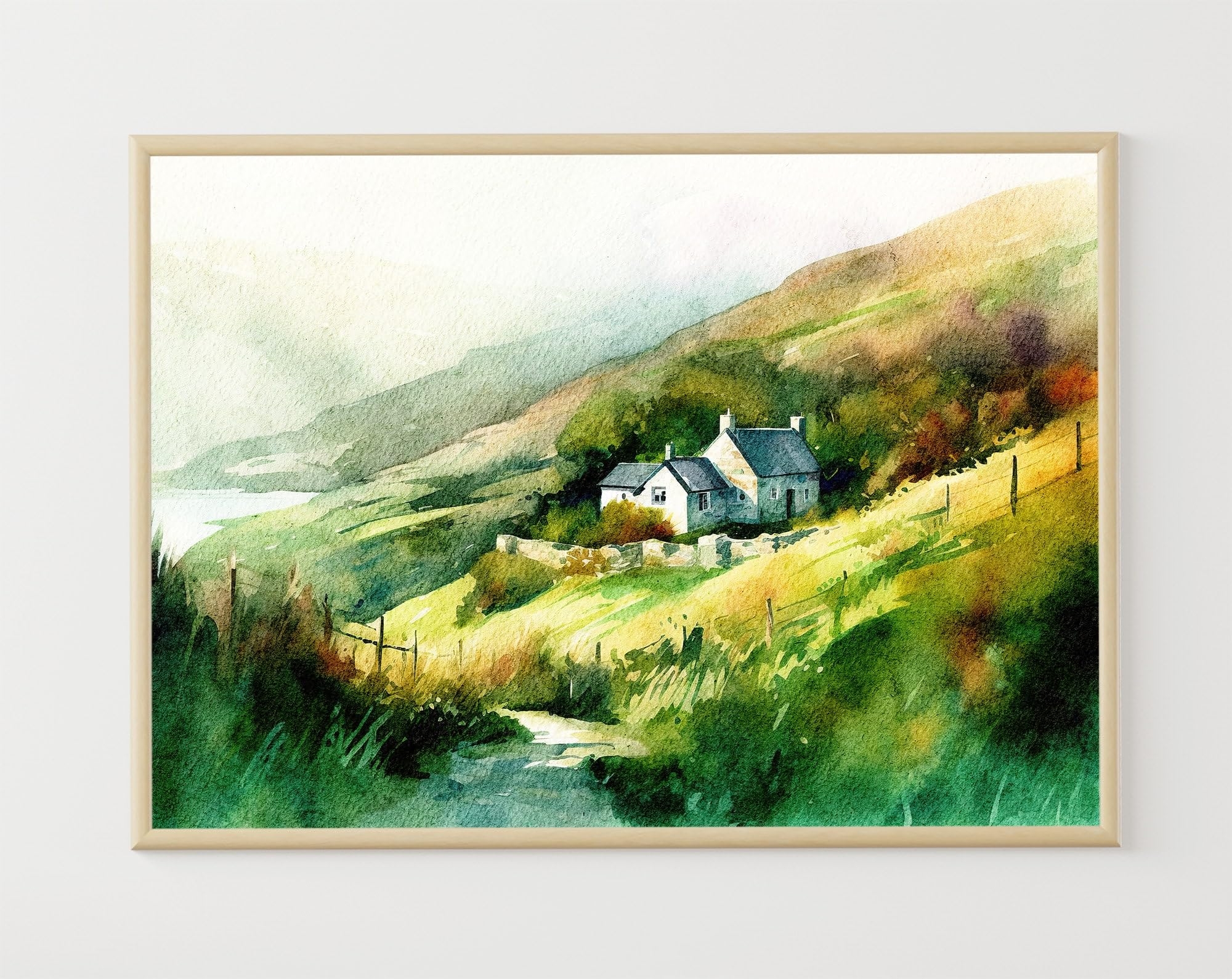 Amazon Ireland Painting Cottage Watercolor Irish Landscape Countryside Artwork Farmhouse Wall Art Unframed 441 Posters Prints