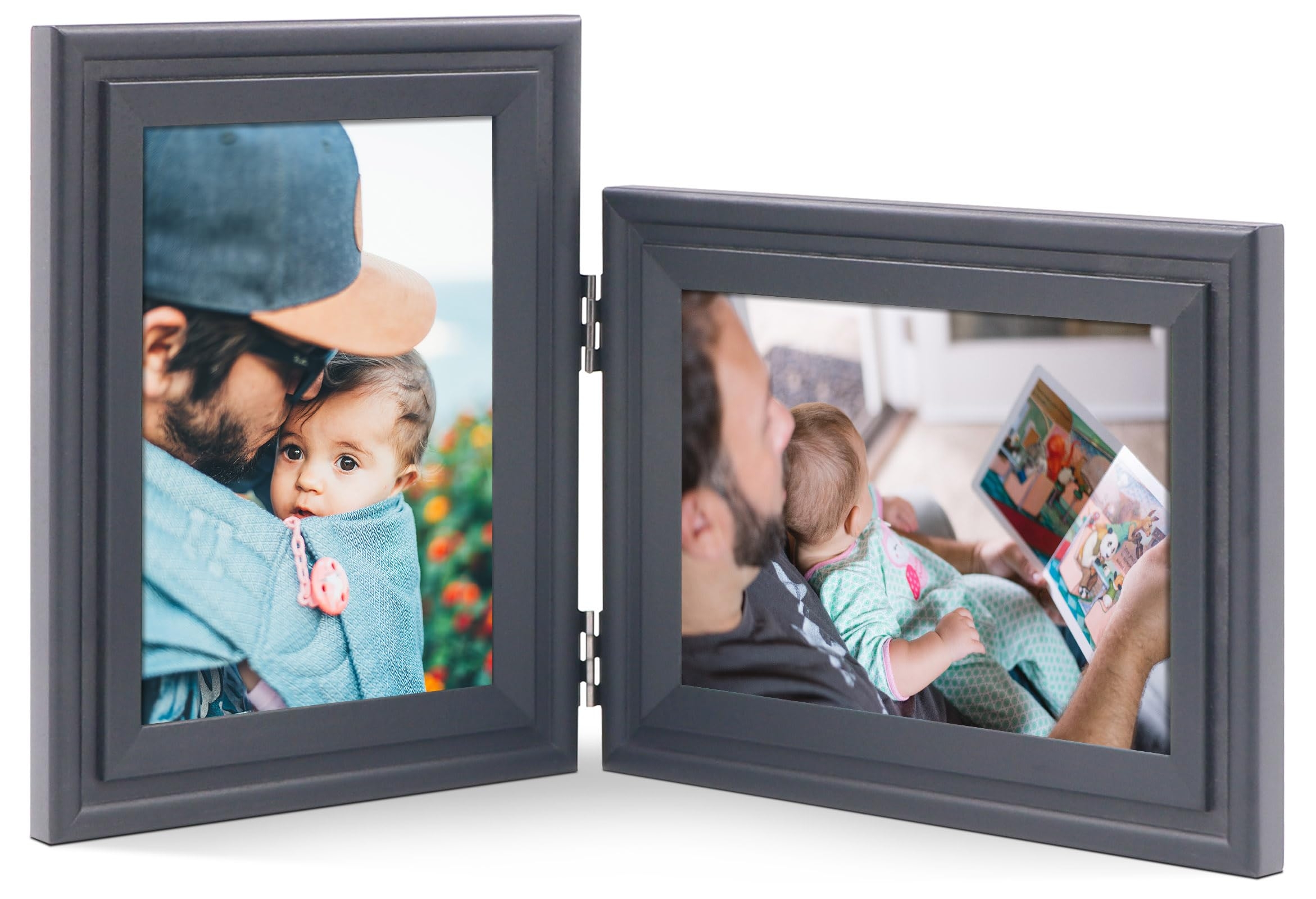 Amazon JD Concept Vertical Horizontal Combo Art Double 5x7 Black Wood Foldable Picture Frame Opening 4 5x6 5 For 5 By 7 Portrait And Landscape View