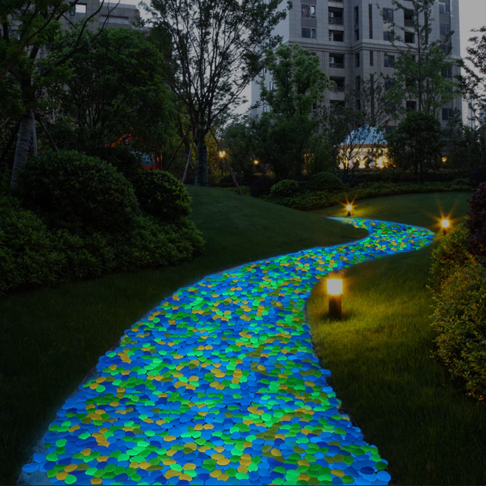 Amazon Kaiyuan Dynasty Glowing Rocks 100Pcs Colorful Glow Stones Glow In The Dark Rocks Outdoor Luminous Stones Garden Pebbles For Patio Lawn Potted Plants Succulents Patio Lawn Garden