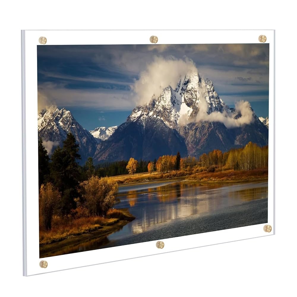 Amazon Kalami 16x20 Clear Acrylic Wall Mount Picture Frame Self Adhesive No Drill Holes Floating Frameless Large Photo Frame For Paintings Portrait Landscape Poster Or Other Artworks