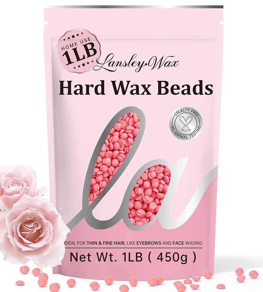 Amazon LANSLEYWAX Pink Hard Wax Beads 1LB Wax Beans For Sensitive Skin Full Body Hair Removal Brazilian Bikini Face Legs Eyebrow Armpit Chest Waxing Refill At Home For Women Men Stripless Formula Beauty Personal