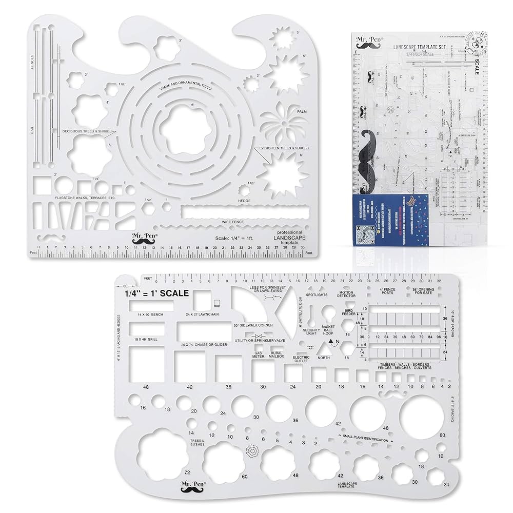 Amazon Mr Pen Landscape Templates Architectural Templates Drafting Tools Landscaping Tools Landscape Design Template Drafting Ruler Shapes Drawing Stencils Office Products