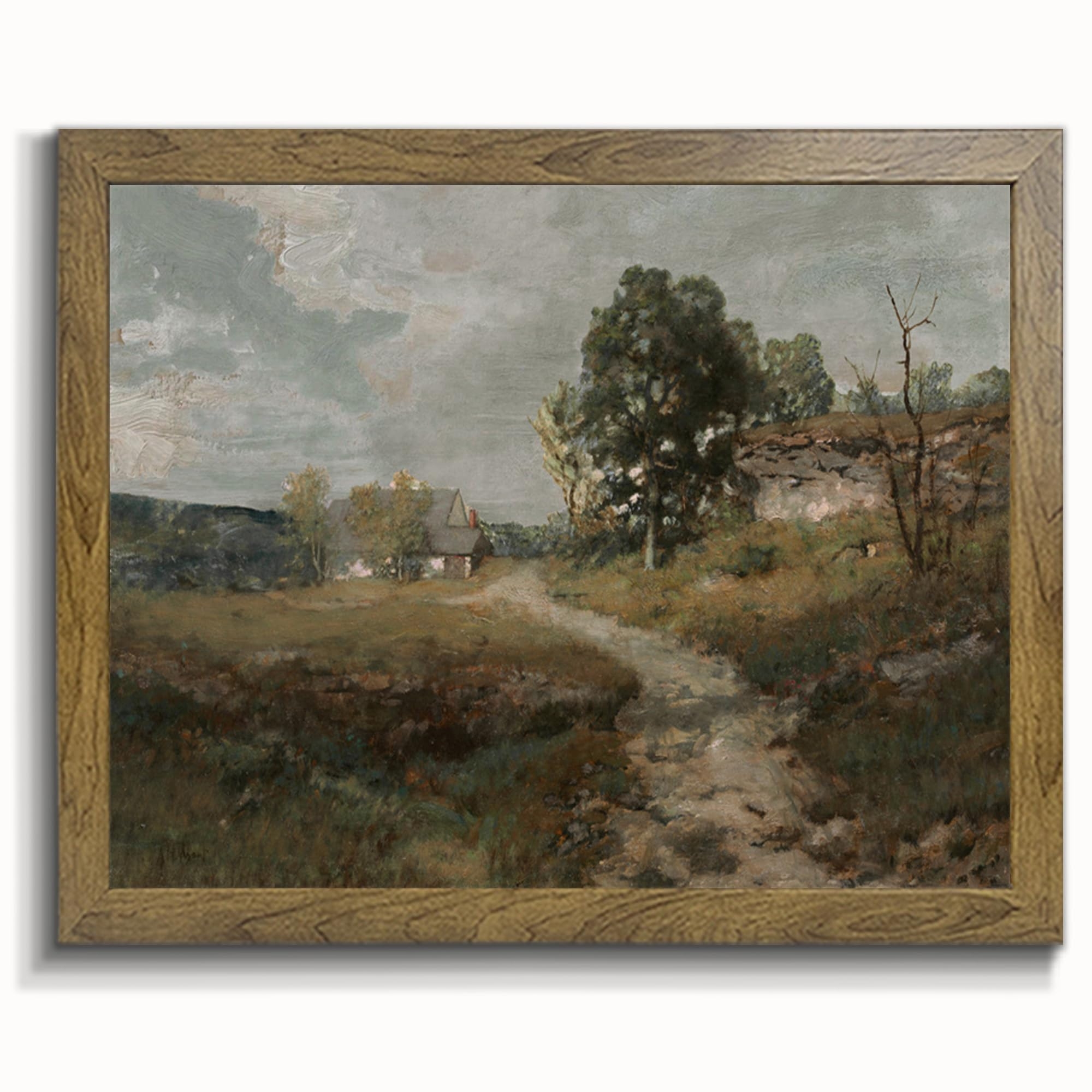 Amazon Natural Landscape Art Vintage Print Country Painting Framed Canvas Prints Wall Art Home Decor Vintage Landscape Art Print Farmhouse Painting Posters Prints