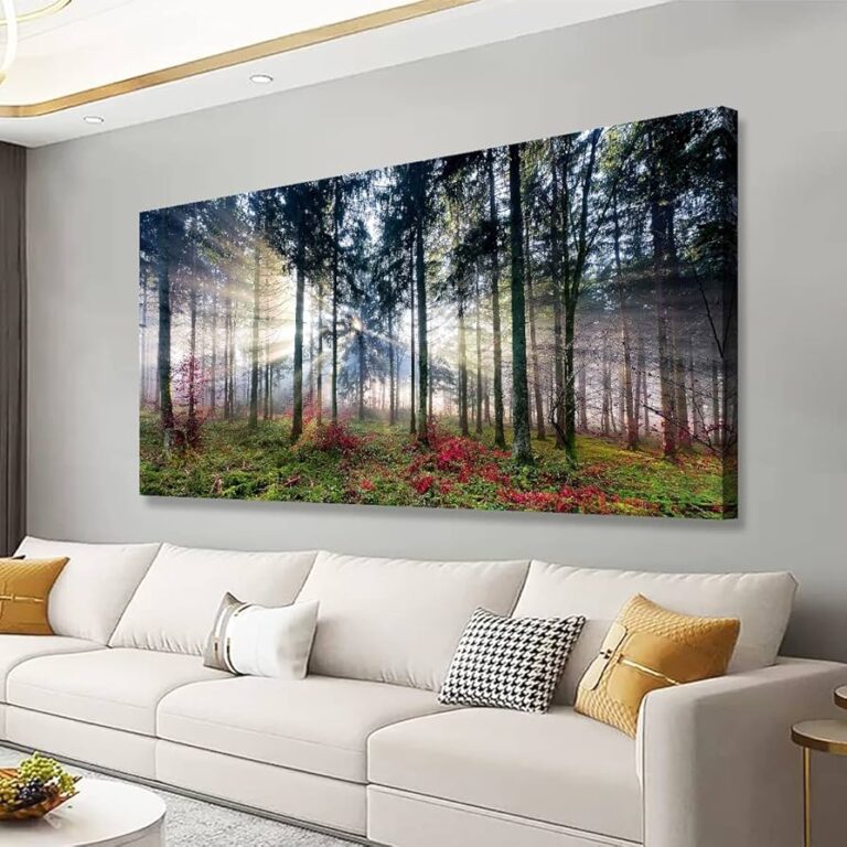 Amazon Nature Landscape Sunrise Tree Canvas Wall Art 20x40 Inches Wall Decoration For Living Room Forest Picture Artwork Painting Prints Of Trees For Bedroom And Home D cor Posters Prints