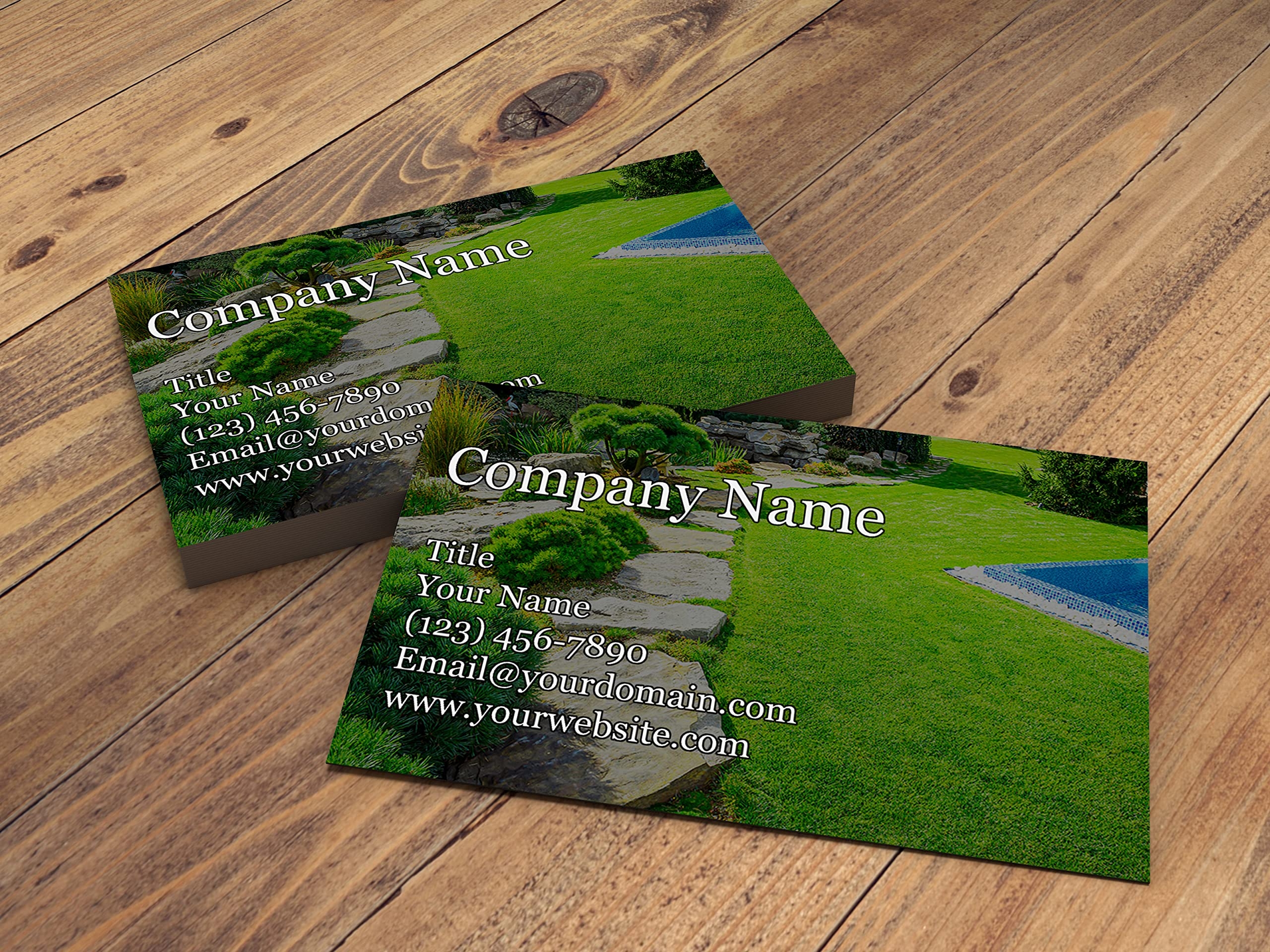 Amazon Personalized Business Cards 3 5 X 2 100 Pack Of Thick Sturdy 14PT Cards Lawn Care Snow Removal Landscaping Designs 100 Made In The U S A Landscaping Office Products