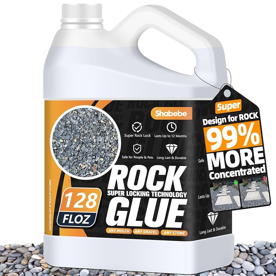 Amazon Rock Glue Mulch Glue 1Gallon Fast Drying Adhesive For Landscaping Rocks Small Pebbles Pea Gravel Stabilizer Mulch Binder Weather Resistant Outdoor Stabilizer For Driveways Gardens Walkways Patio Lawn 