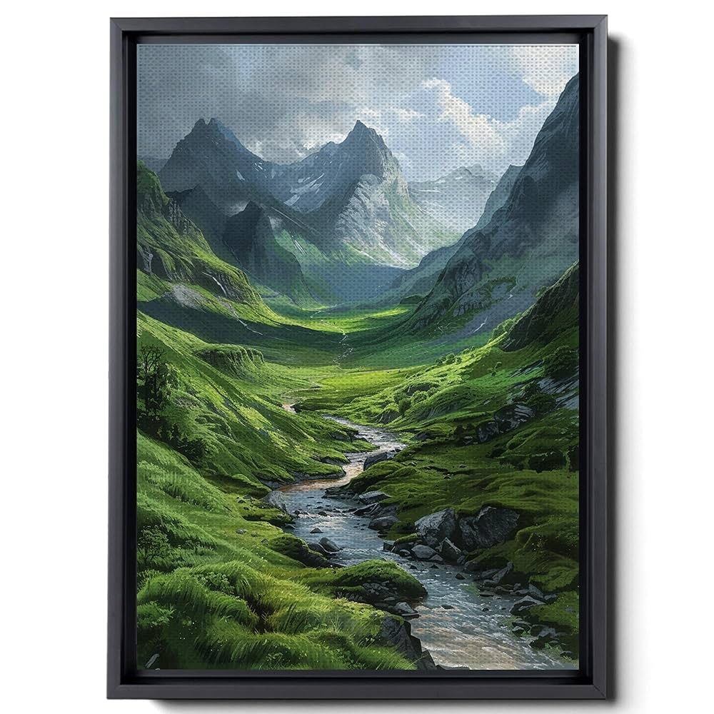 Amazon Sage Green Wall Art Large Green Landscape Prints Mountain Wall Art Large Landscape Wall Art Green Hills Prints Framed Wall Art Decor Canvas Decor Home Kitchen