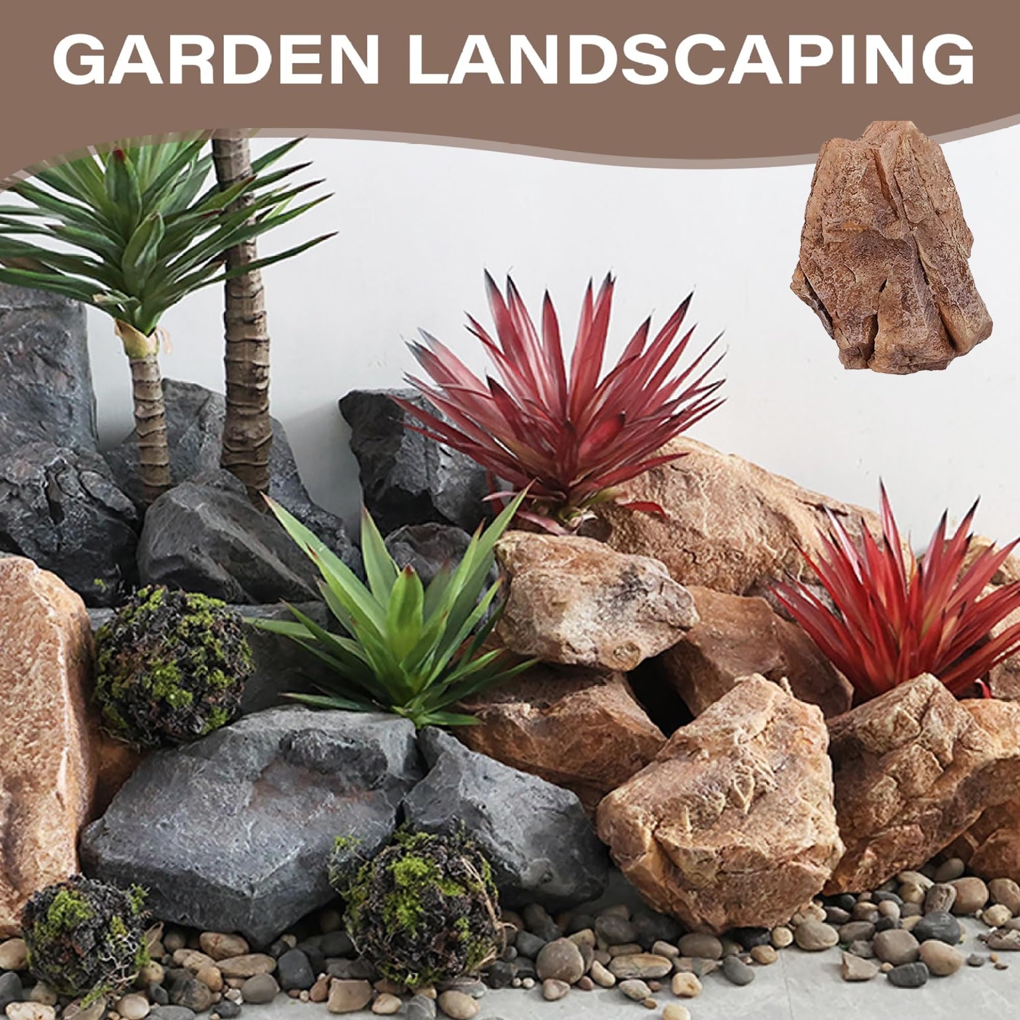 Amazon Solid Fake Rocks Outdoor Faux Rock Cover PU Foam Artificial Landscape Boulder Realistic Natural Texture Multi Purpose Decorative Stones For Landscaping Lawns And Gardens Aquarium D cor 47 40 46c Patio Lawn Garden