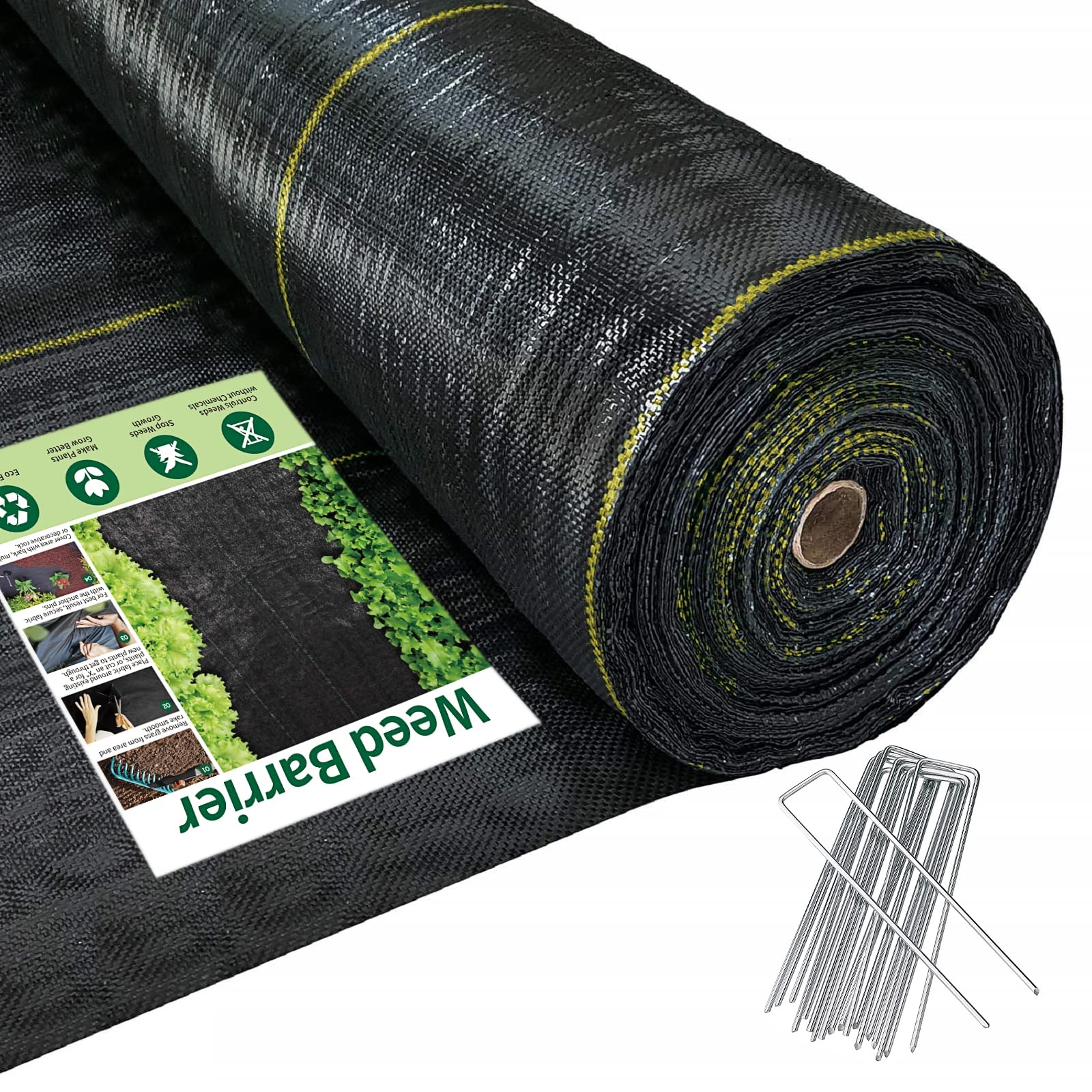 Amazon Sunocity 6ft X300ft Black Weed Barrier Landscape Premium Fabric Heavy Duty Woven Ground Cloth With Superior Permeability Weed Control Convenient Design Patio Lawn Garden