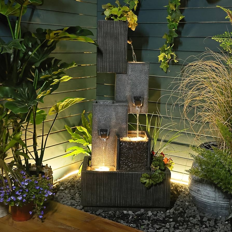 garden fountain landscape
