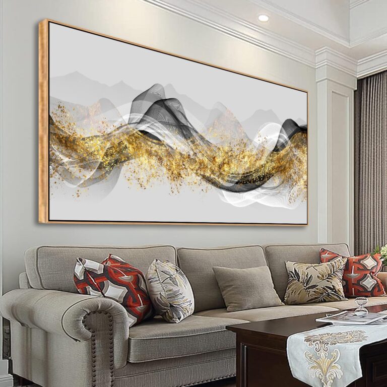 Amazon Wall Art Modern Light Luxury Abstract Gold Ink Landscape Canvas Wall Art For Living Room And Bedroom Color Pictures Artwork Home Decor Canvas Print Wall Decor Ready To Hang 30x60inch Framed