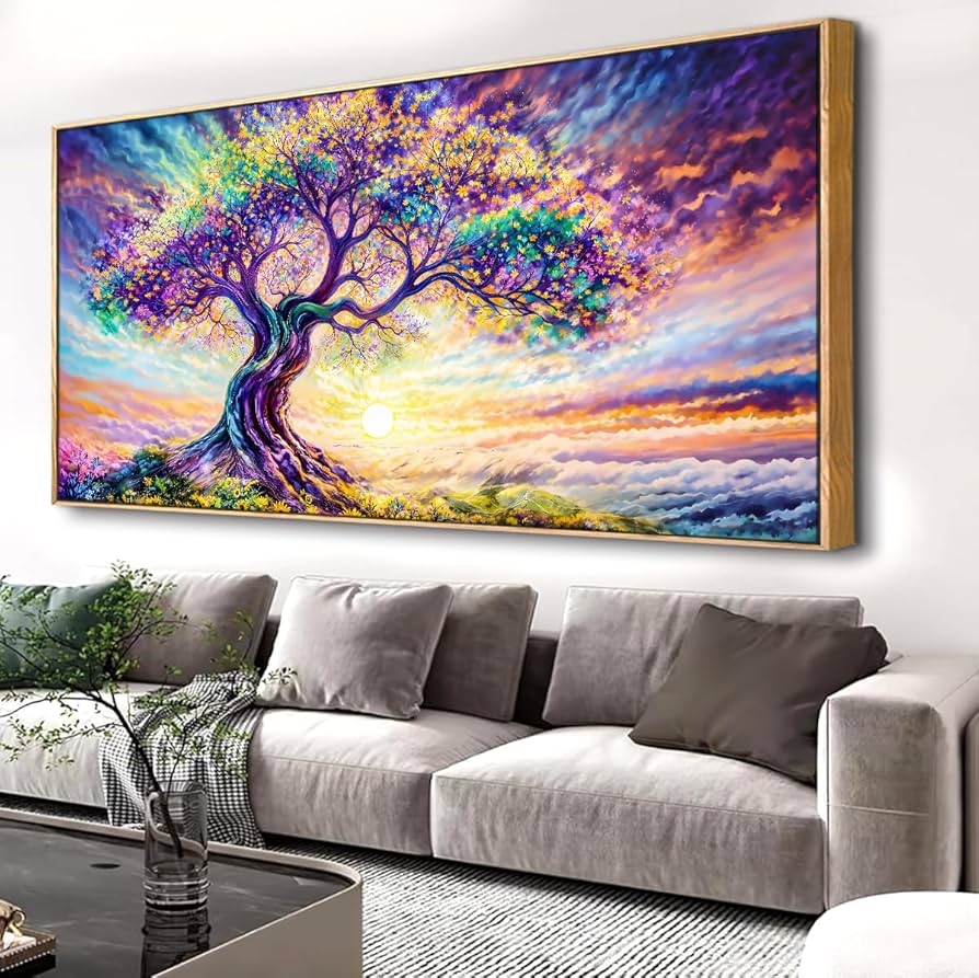 Amazon Wall Art Tree Of Life Large Landscape Canvas Artwork Picture Modern Canvas Painting Artwork Canvas Prints Wall Decoration For Living Room Bedroom Office Home Wall Decor Framed Ready To Hang 20 x40 