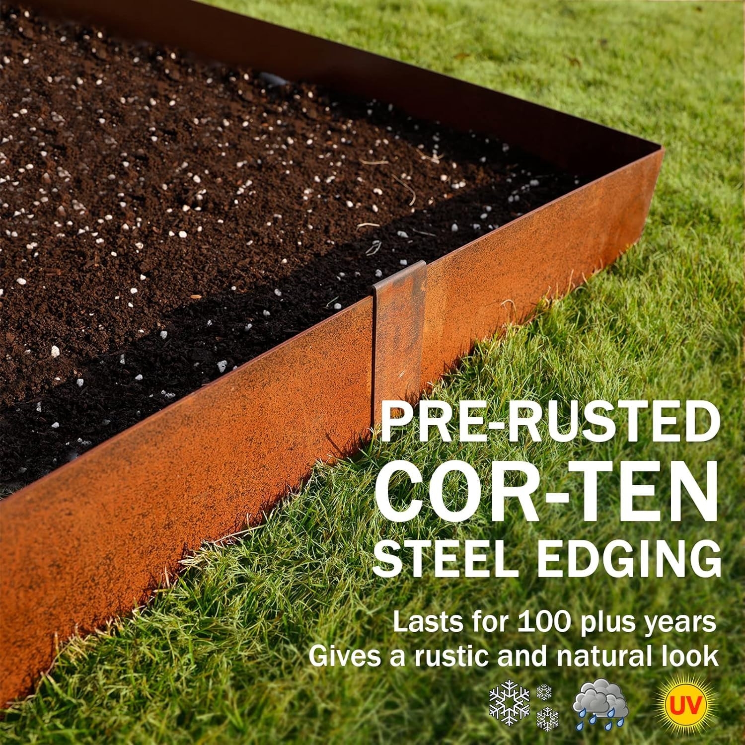 Amazon Worth Garden 6 Pack Cor Ten Steel Landscape Edging W Rust Patina Finish 40 L X 8 H Strips Hammer in 14 Gauge Metal Corten Edging Border W 7 Clips Gloves 
