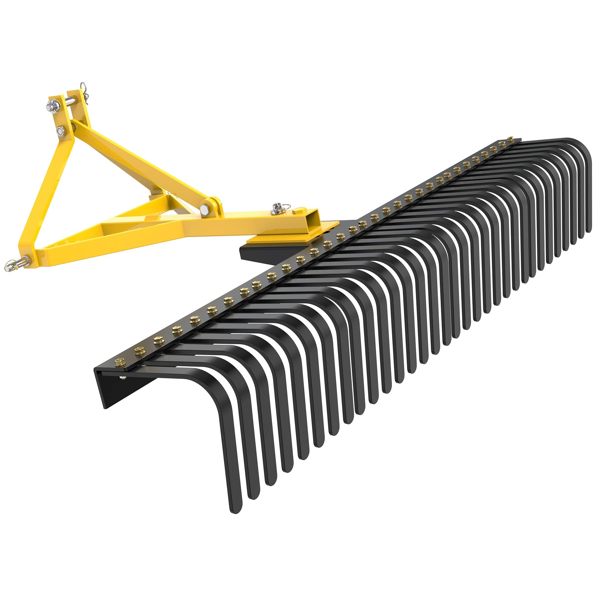 Amazon YINTATECH 3 Point Rock Rake Landscape 3 Point Rake For Tractor 60 Black Yellow Patio Lawn Garden