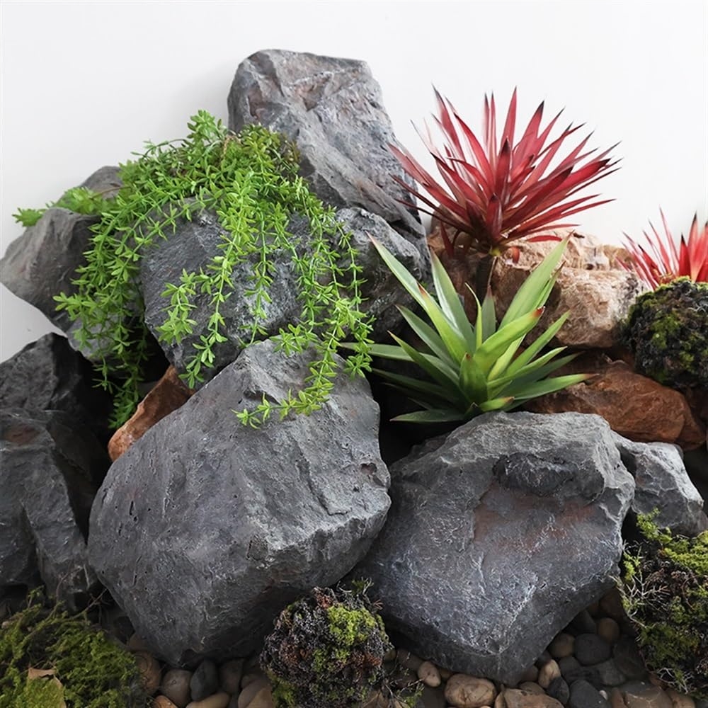 Amazon ZYHYZLF Fake Rocks Lightweight Landscape Rocks Indoor Or Yard Decorative Faux Stones PU Foam Fake Rocks Well Cover Rock Artificial Plants Decorative Stones Gray 20 5x11 8x10 6in Home Kitchen