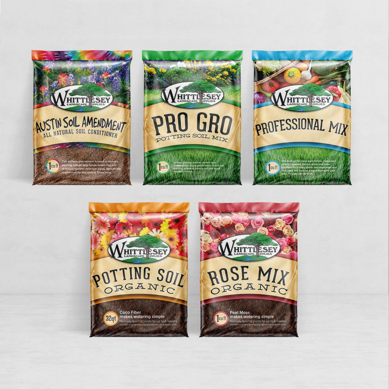 Austin Packaging Design Whittlesey Landscape Supplies 2015 Bag Line Alyson Design