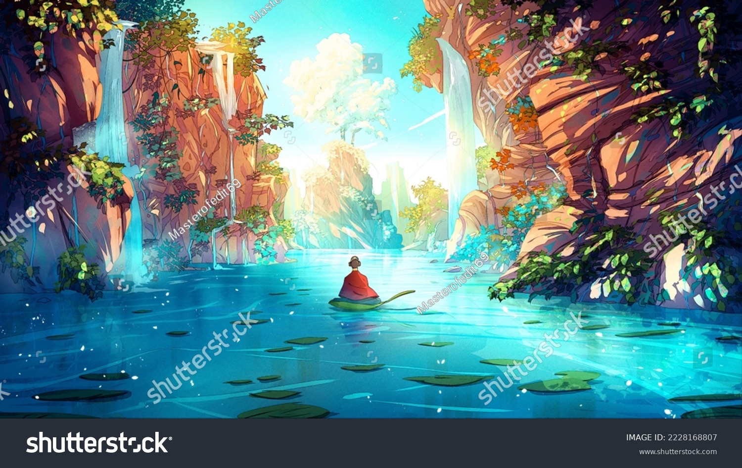 Beautiful Fantasy Landscape World Sky Clouds Stock Illustration 2228168807 Shutterstock