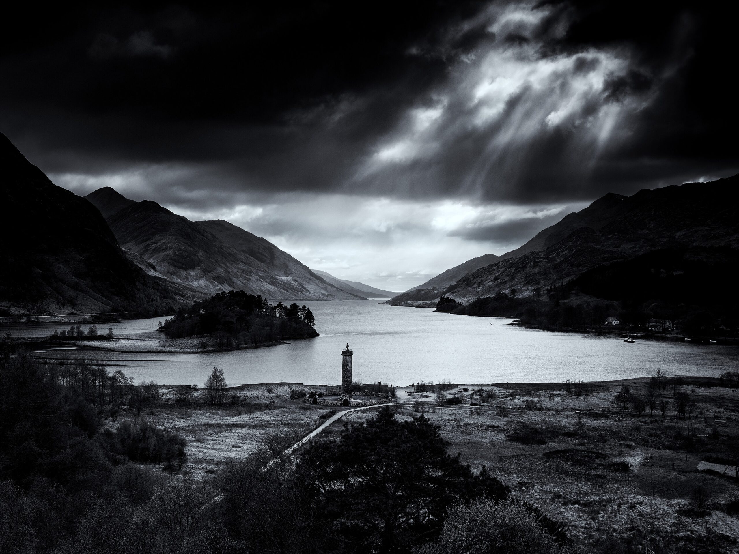 black and white landscape photography