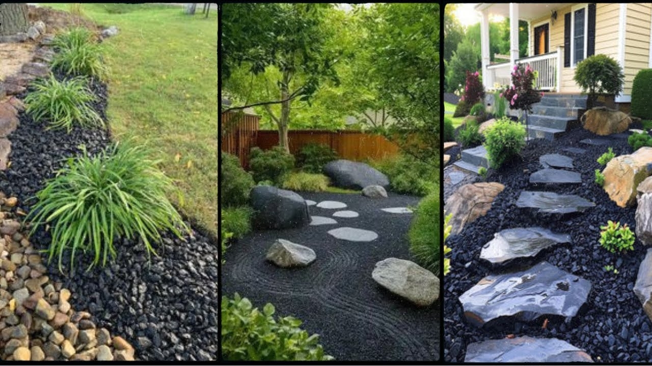 black river rock landscaping