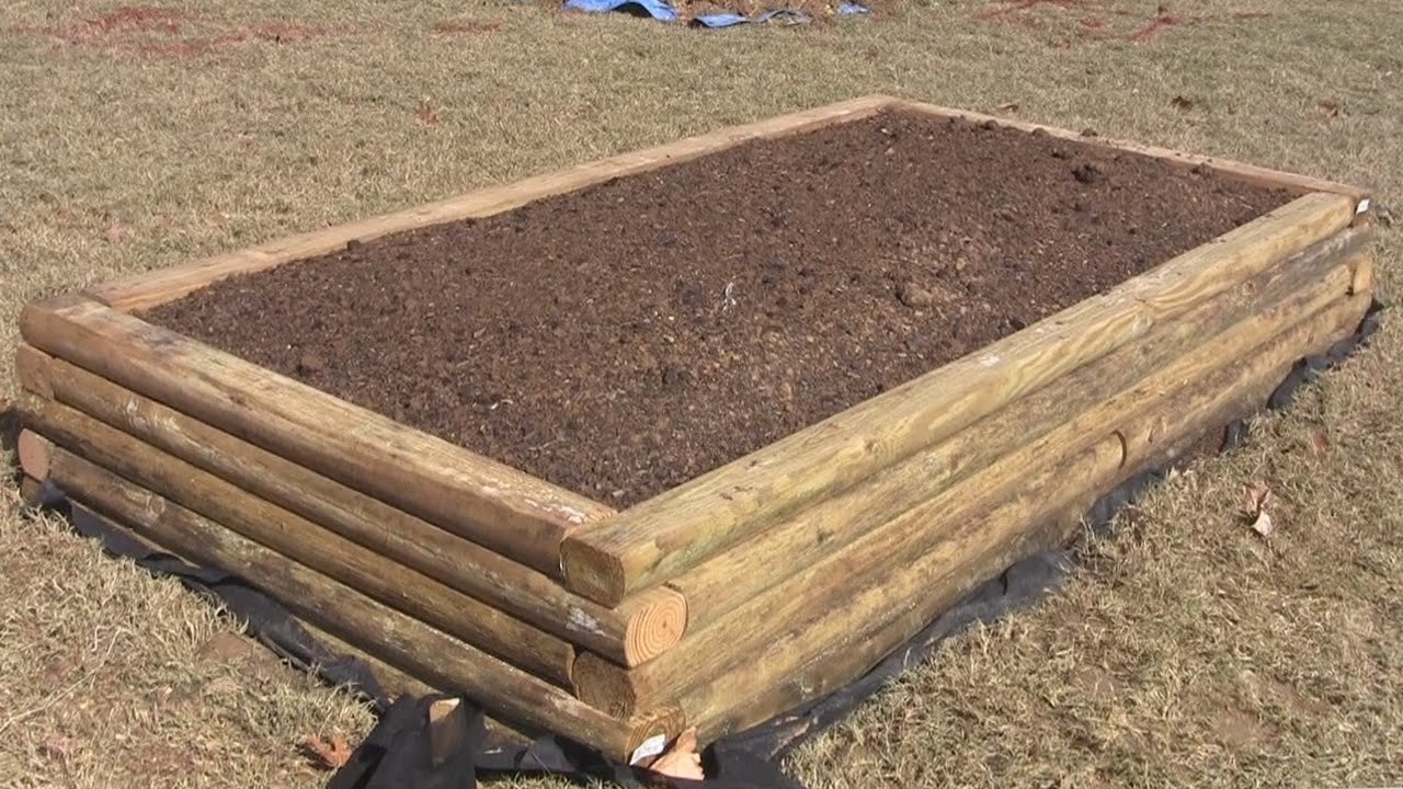 garden bed with landscape timbers
