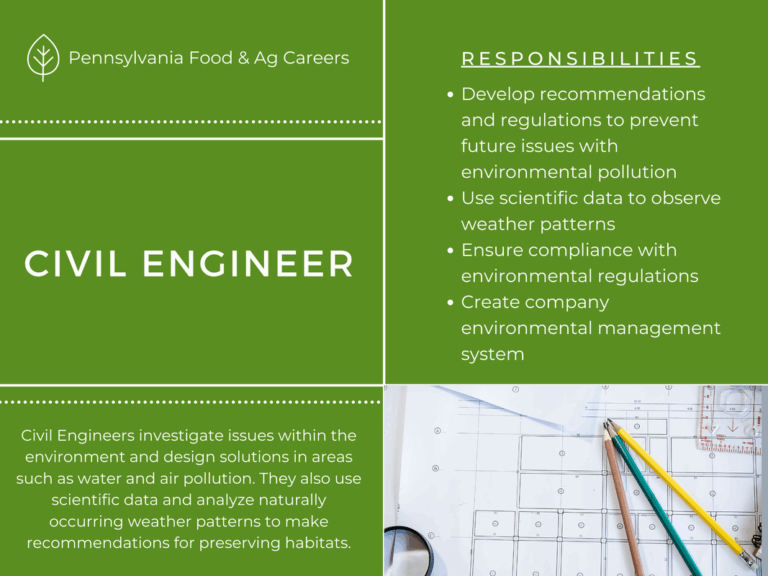 Civil Engineer AG AND FOOD CAREERS IN PA