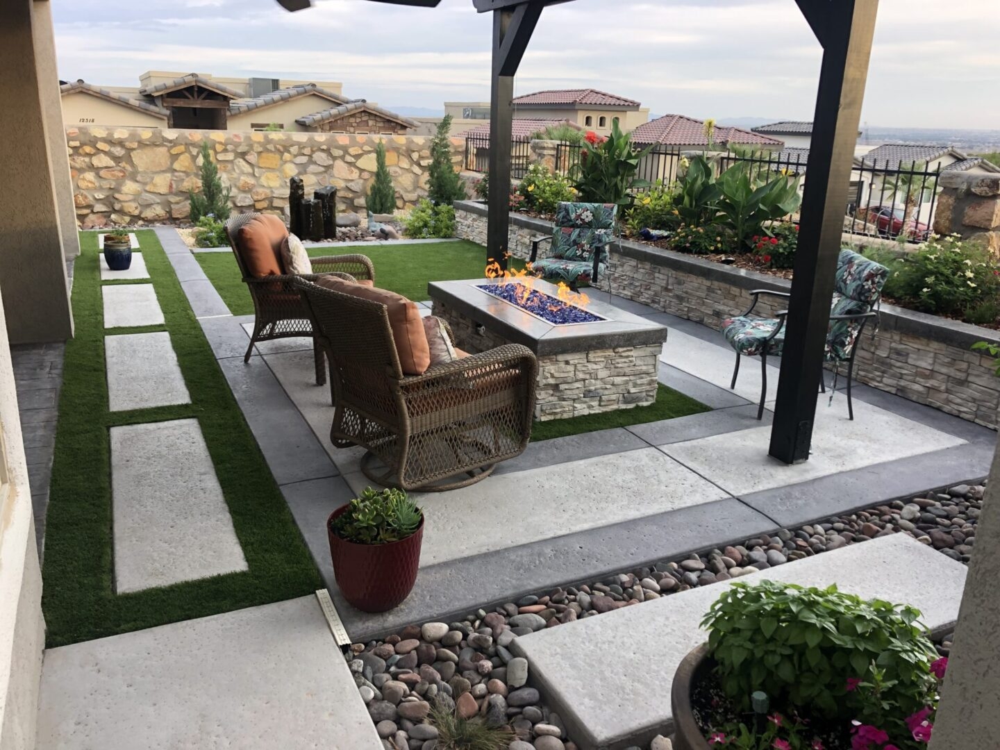 Concrete Construction Irrigation Landscape In Western Texas Landscape Concrete Impressions